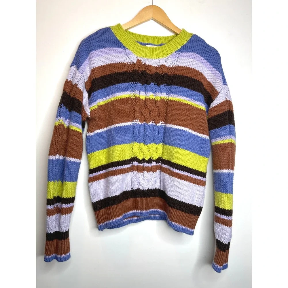 90s Grandpa Grunge Striped Sweater